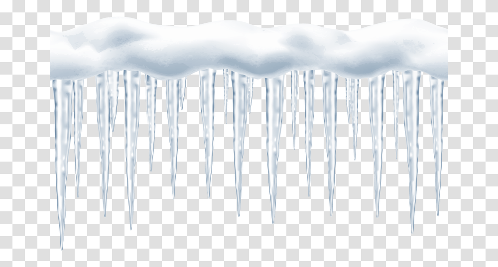 Icicles And Snow, Nature, Ice, Outdoors, Winter Transparent Png