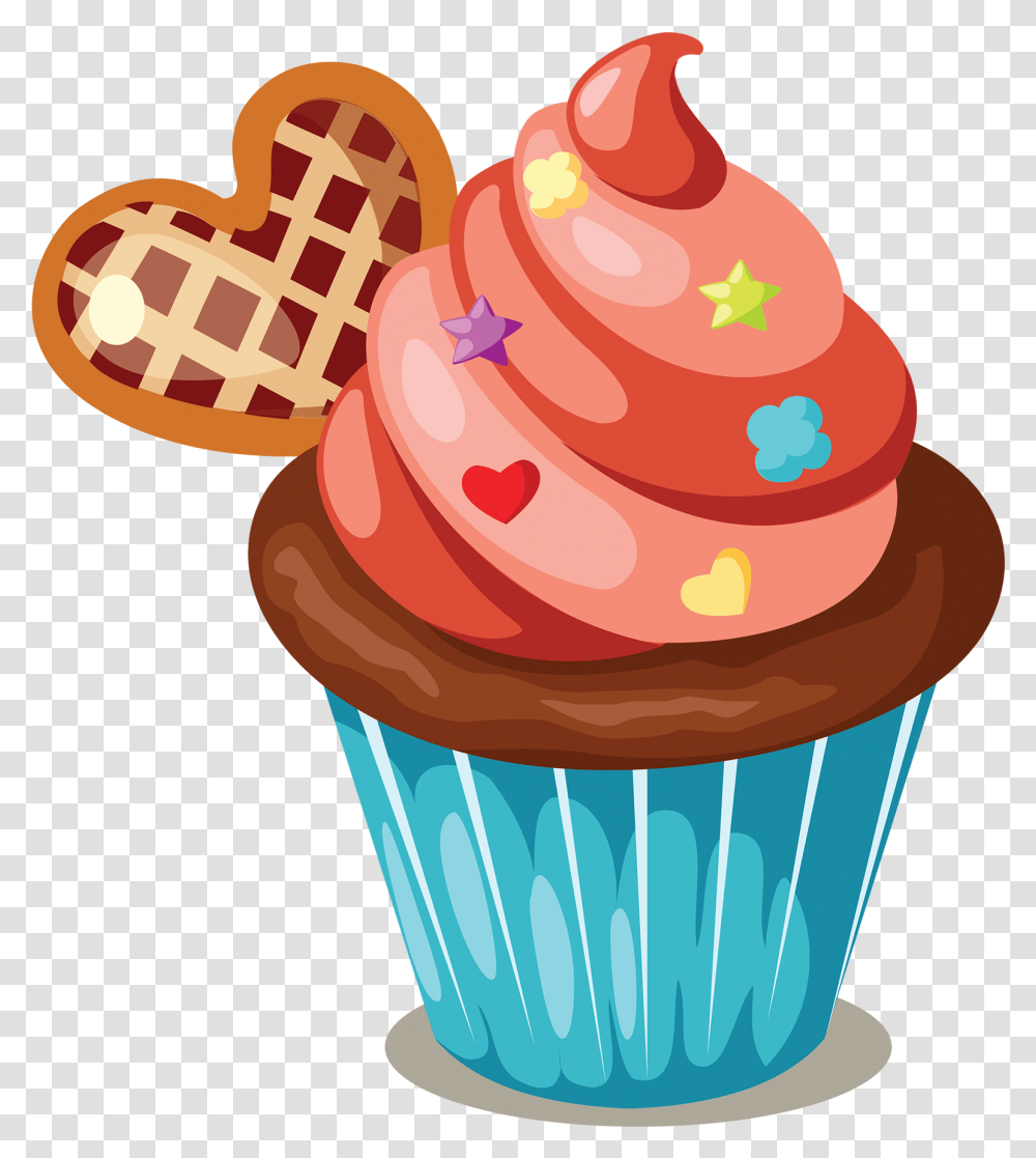 Icing Cake Muffin Clip Clipart Cakes And Cupcakes, Cream, Dessert, Food, Creme Transparent Png