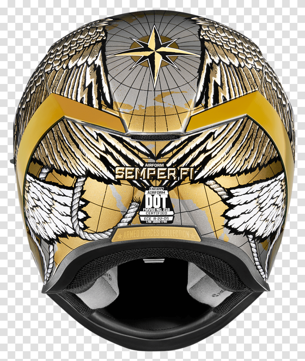 Icon Airform Helmet Semper Fi Gold Icon Semper Fi Helmet, Clothing, Apparel, Crash Helmet, Sphere Transparent Png