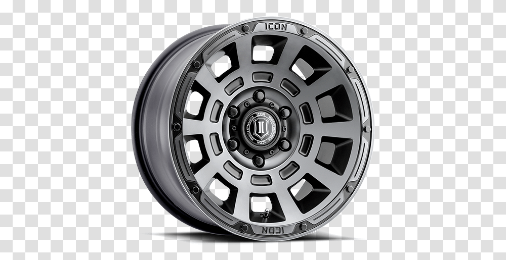 Icon Alloy Thrust Smoke Satin Black Tint 2817855557ssbt, Wheel, Machine, Tire, Car Wheel Transparent Png