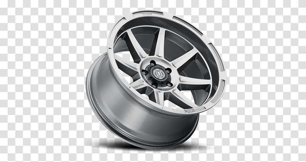 Icon Bandit Gunmetal Rim, Alloy Wheel, Spoke, Machine, Tire Transparent Png