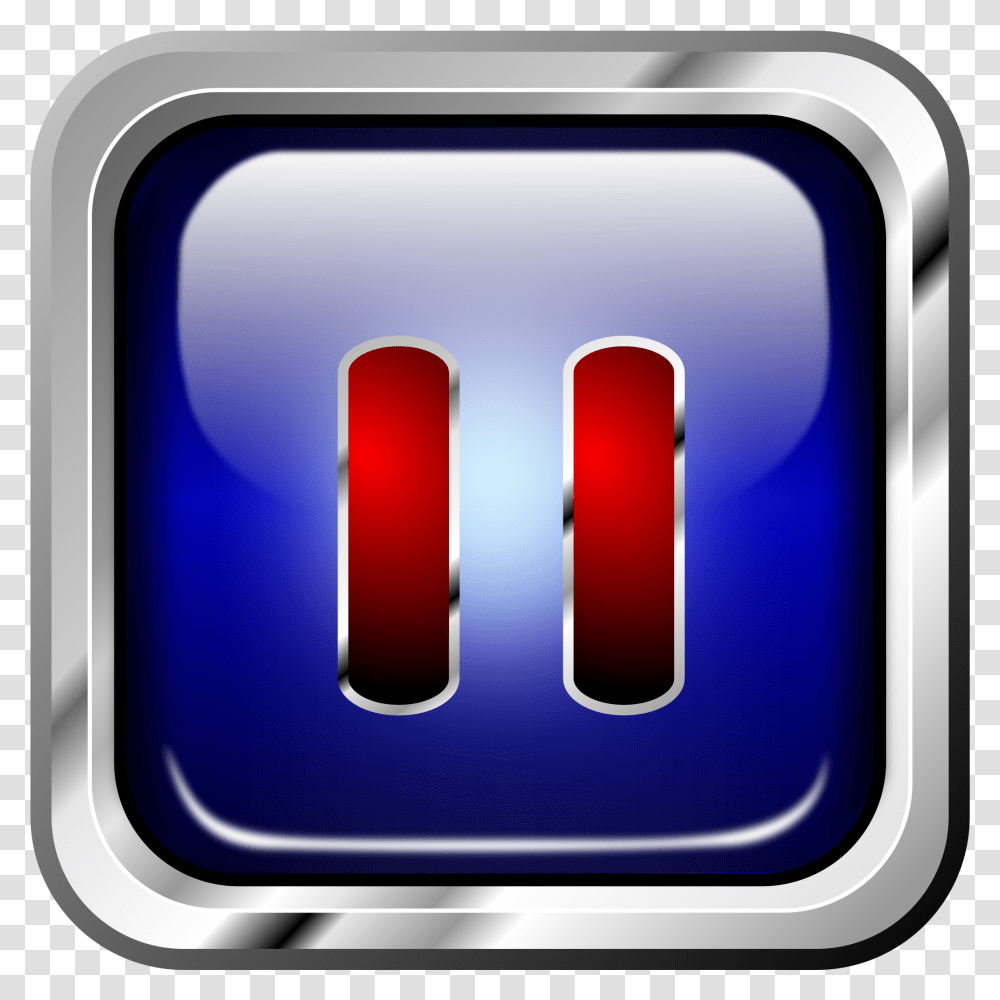Icon Blue Multimedia Pause Clip Arts Metal Button Icon, Switch, Electrical Device Transparent Png