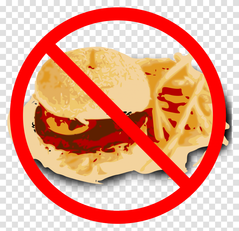 Icon Diet Big Image No Junk Food Background, Burger, Sliced, Plant, Ketchup Transparent Png