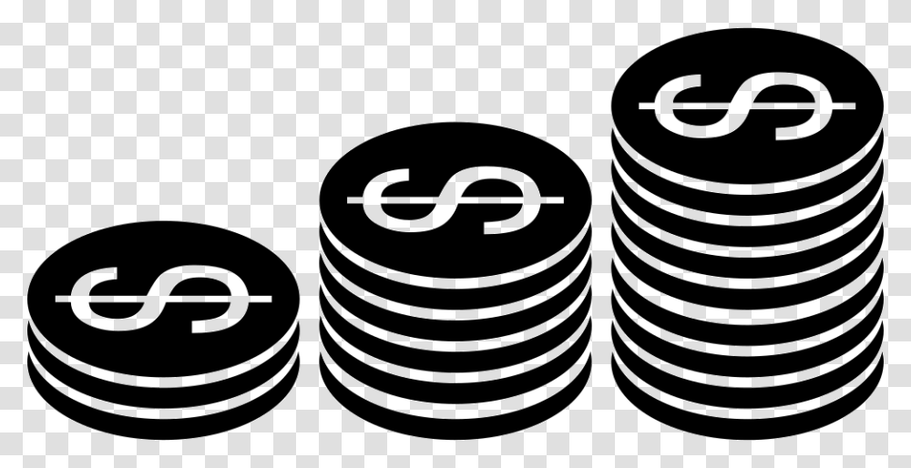 Icon Dollar Coins, Spiral, Coil, Stencil, Rotor Transparent Png