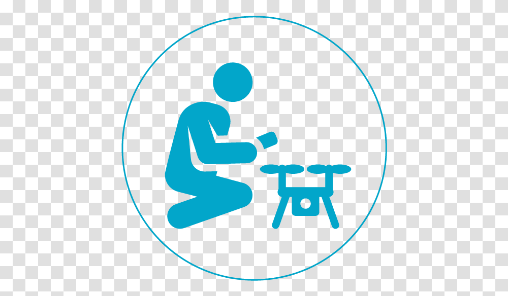 Icon Drone Test Blue Circle, Logo, Hand Transparent Png