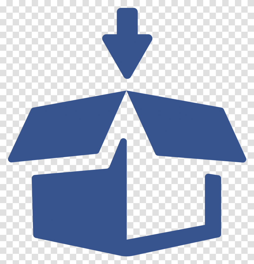 Icon For Packing A Box With An Arrow On Top Packing Icon Boxes, Cross, Paper Transparent Png