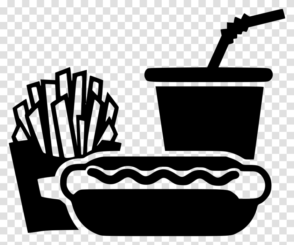 Icon French Fries, Bowl, Bucket, Stencil, Silhouette Transparent Png