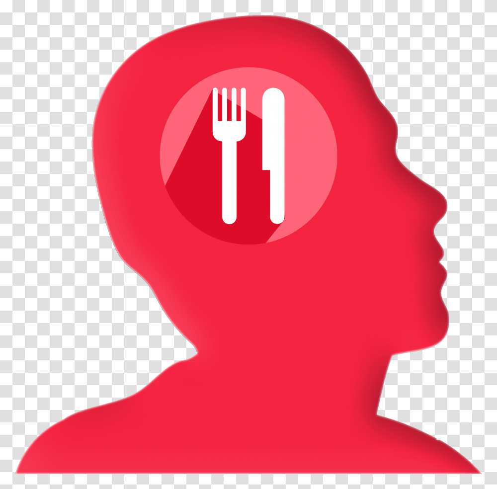 Icon Head Profile Knife Fork Eat Cutlery Fear Of Rejection Icon, Light Transparent Png