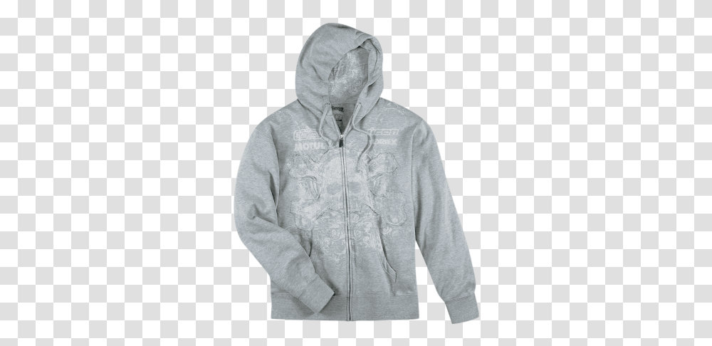 Icon Hoody Zip Rat Grey Lg Hooded, Clothing, Apparel, Sweatshirt, Sweater Transparent Png