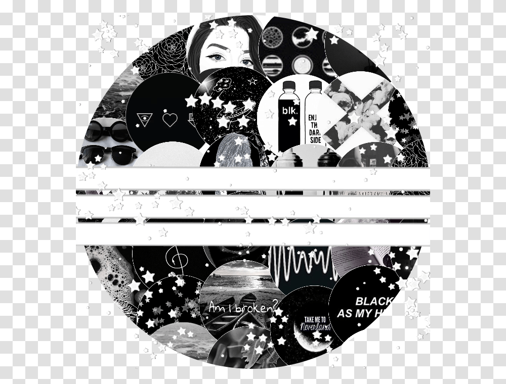 Icon Icons Circle Blackndwhite Black White Editing Illustration, Poster, Advertisement, Collage, Paper Transparent Png