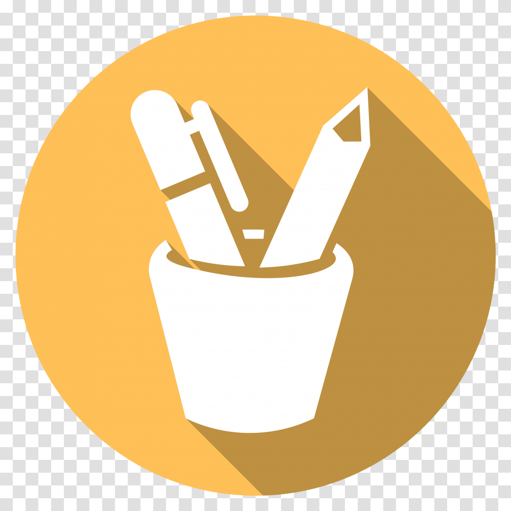 Icon If Pen Amp Pencil In A Cup Office Administration Icon, Plant, Hand, Paper, Cutlery Transparent Png