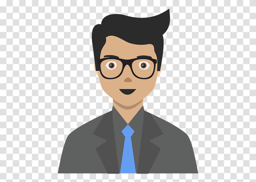 Icon Marketer Person Free Image On Pixabay Icon Cartoon Man, Tie, Accessories, Accessory, Glasses Transparent Png
