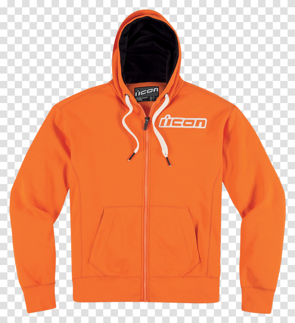 Icon Men's Upper Slant Hoodie Orange Icon, Clothing, Apparel, Sweatshirt, Sweater Transparent Png
