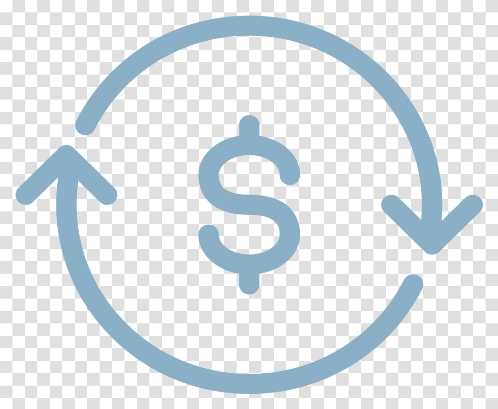 Icon Of A Dollar Sign With Arrows Circling Around It Circular Icon, Number, Stencil Transparent Png