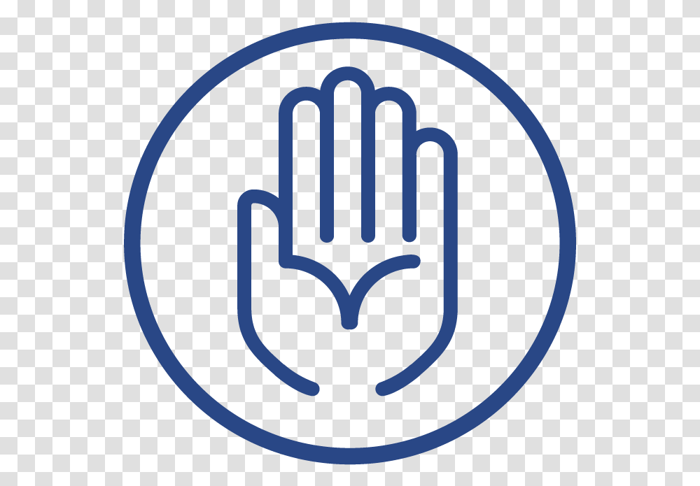 Icon Of A Hand Palm Facing Forward Inside A Circle Background Hand Icon, Weapon, Logo Transparent Png