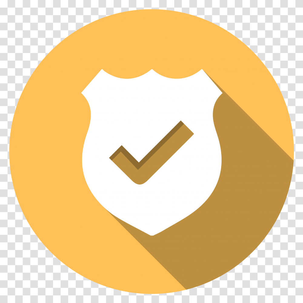 Icon Of A Security Badge Flat Security Icon, Recycling Symbol, Pac Man, Heart Transparent Png