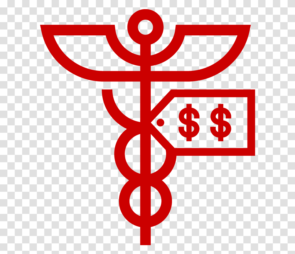 Icon Of Caduceus Symbol And Dollar Sign Cross, Number, Star Symbol, Emblem Transparent Png