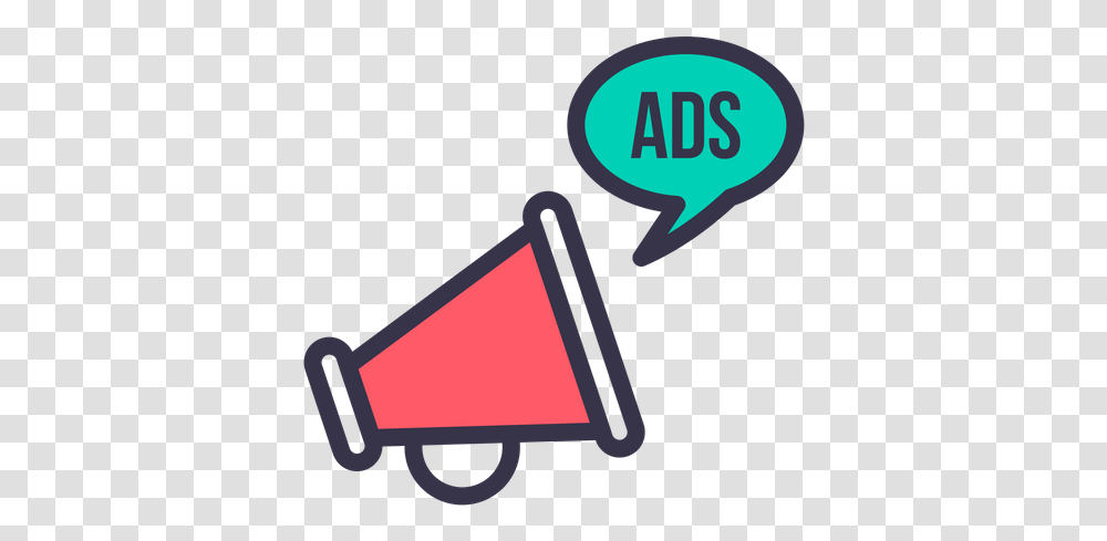 Icon Of Colored Outline Style Social Media Ads Icon, Triangle, Text, Plectrum, Symbol Transparent Png