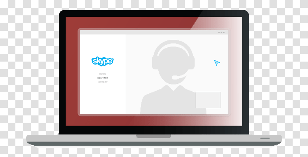 Icon Of Laptop Showing Skype And An Interpreter Wearing Skype, Computer, Electronics, Tablet Computer, Monitor Transparent Png