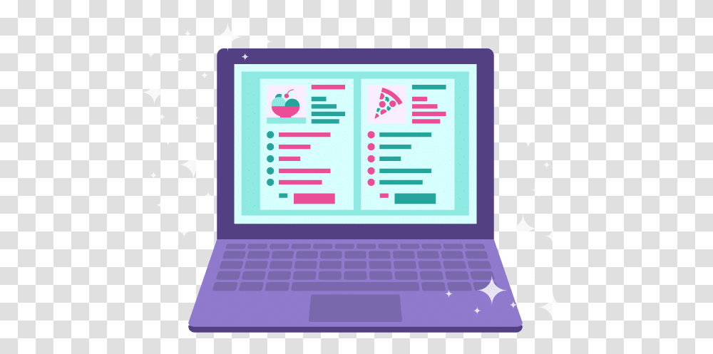 Icon Of Laptop With Two Graphical Recipe Cards On The Reports On Laptop Icon, Pc, Computer, Electronics, Computer Keyboard Transparent Png