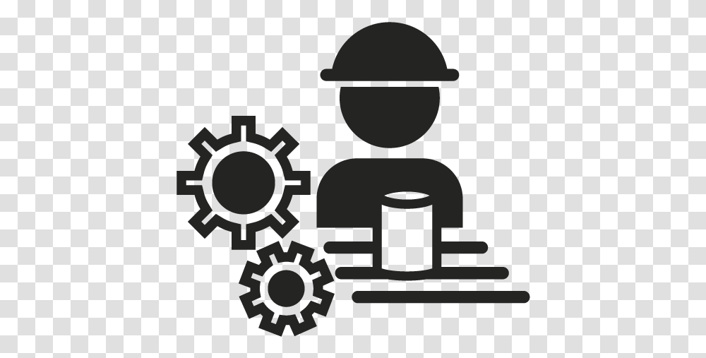 Icon Of Person In Food Processing Plant Service Icon, Machine, Gear, Motor, Engine Transparent Png