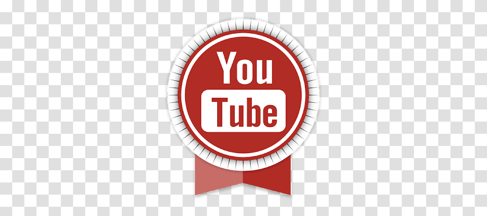 Icon Of Round Ribbon Social Icons Logo Youtube Bulat, Label, Text, Symbol, Sticker Transparent Png