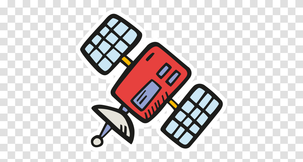 Icon Of Space Hand Drawn Color Sticker Flat Satellite Icon, Dynamite, Bomb, Weapon, Weaponry Transparent Png