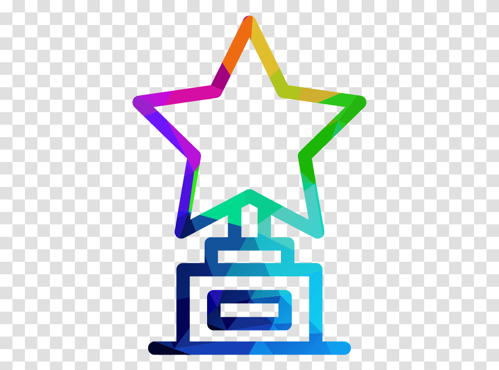 Icon Of Star On Top Of Award Stars Vector Black And White, Cross, Star Symbol, Recycling Symbol Transparent Png