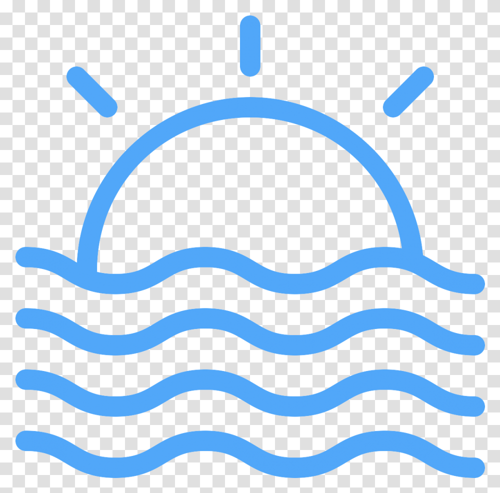 Icon Of Sun Setting Behind Ocean Waves Ocean Wave Wave Icon, Logo Transparent Png
