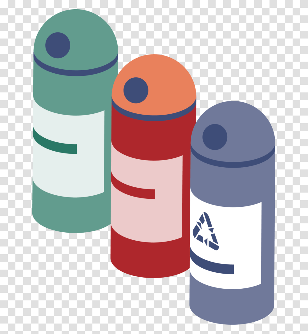 Icon Of Waste And Recycling Cans Illustration, Cylinder, Cosmetics, Tin, Spray Can Transparent Png