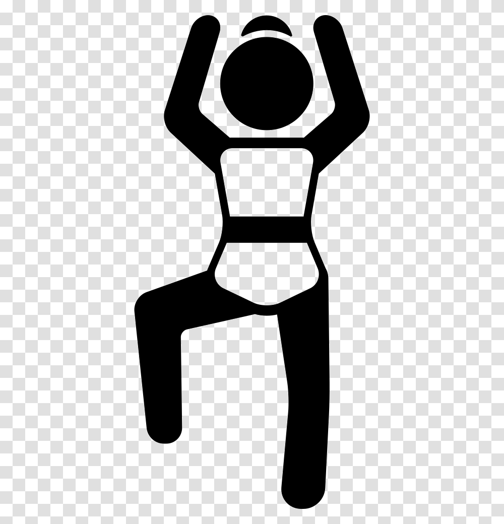 Icon Pilates Cartoon Black And White, Chair, Furniture, Label Transparent Png