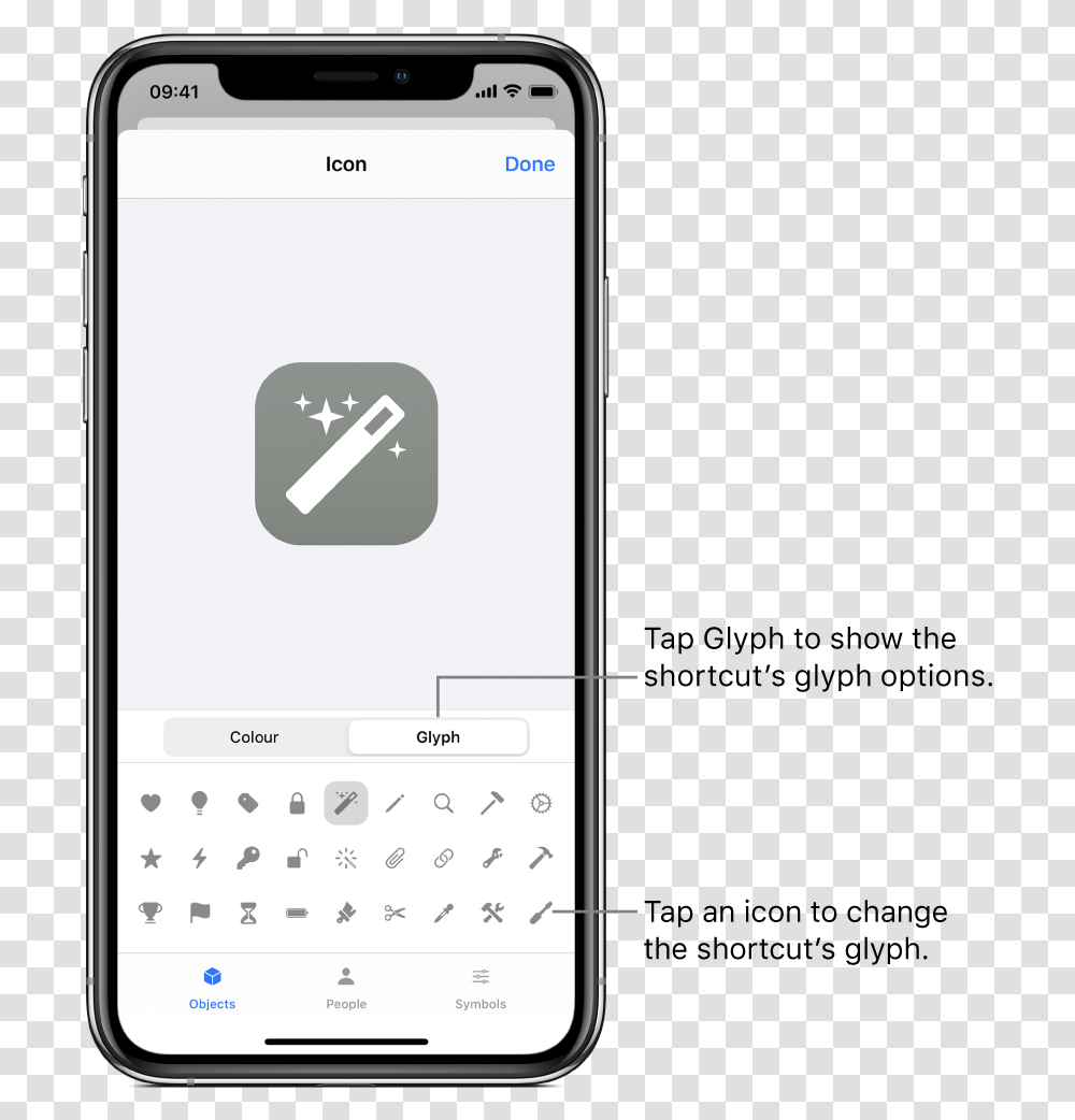 Icon Screen Showing Shortcut Glyph Options Iphone 8 Plus Emojis, Mobile Phone, Electronics, Cell Phone Transparent Png