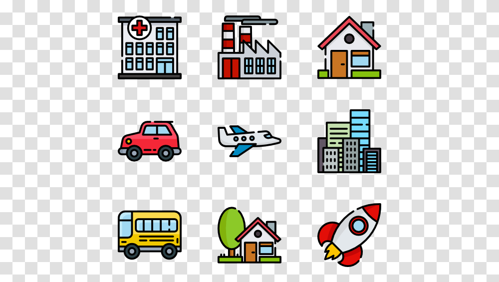 Icon Set Transport Cartoon, Vehicle, Transportation, Automobile, Bus Transparent Png