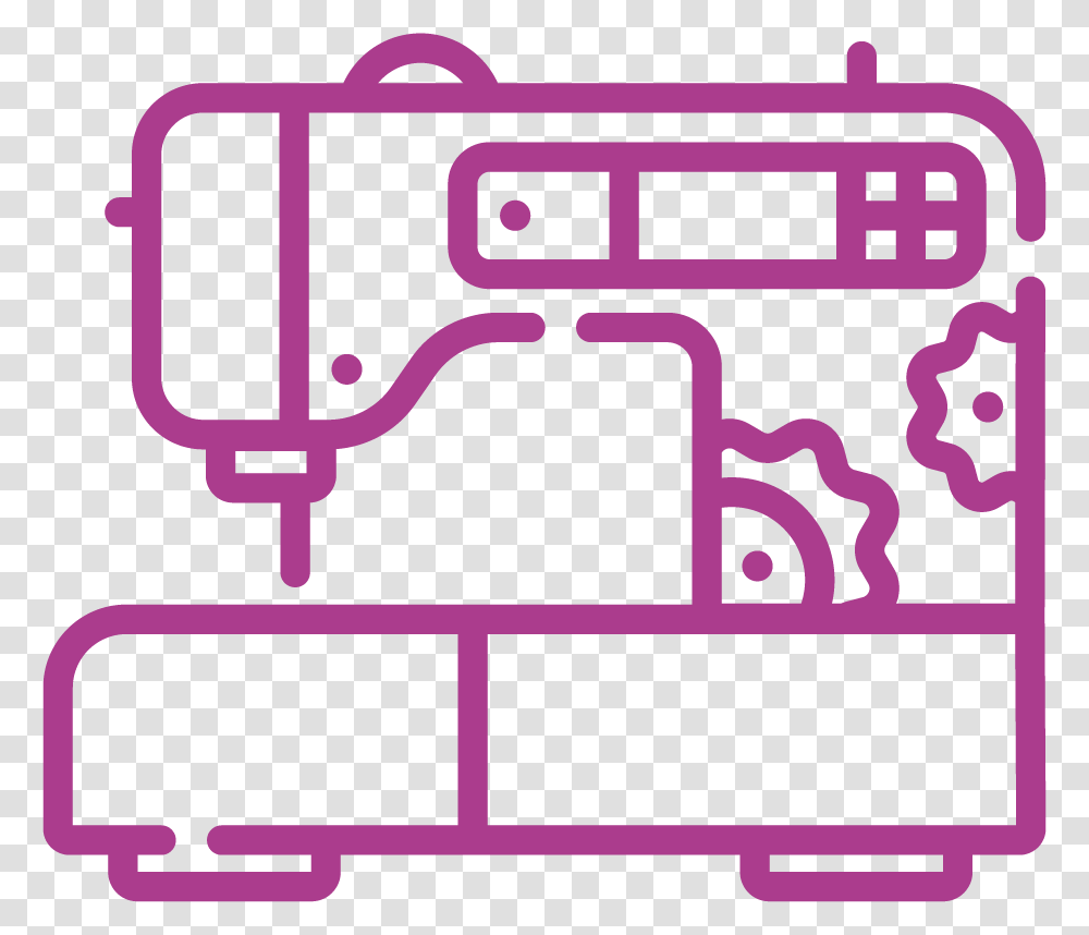 Icon Sewing Machine Pink Clipart Sewing Machine, Label, Plot, White Board Transparent Png
