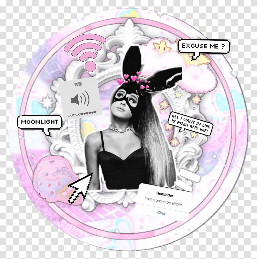 Icon Sticker Ariana Grande Black Mask, Person, Human, Disk, Dvd Transparent Png