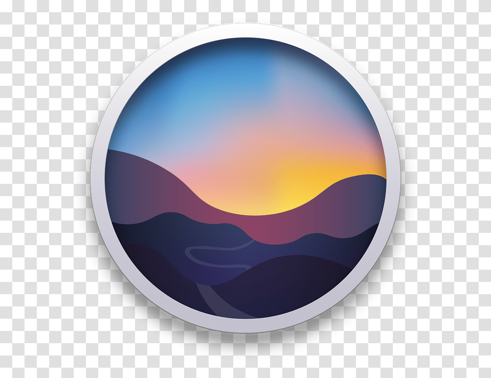 Icon Symbol Button Round Design Landscape Sunset Yuvarlak Ikon, Sphere, Nature, Outdoors, Painting Transparent Png