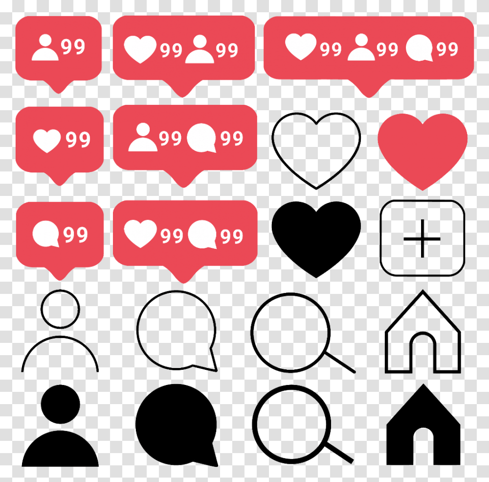 Icon Symbol Instagram Insta Blackwhite Color Heart, Hand, Number, Alphabet Transparent Png