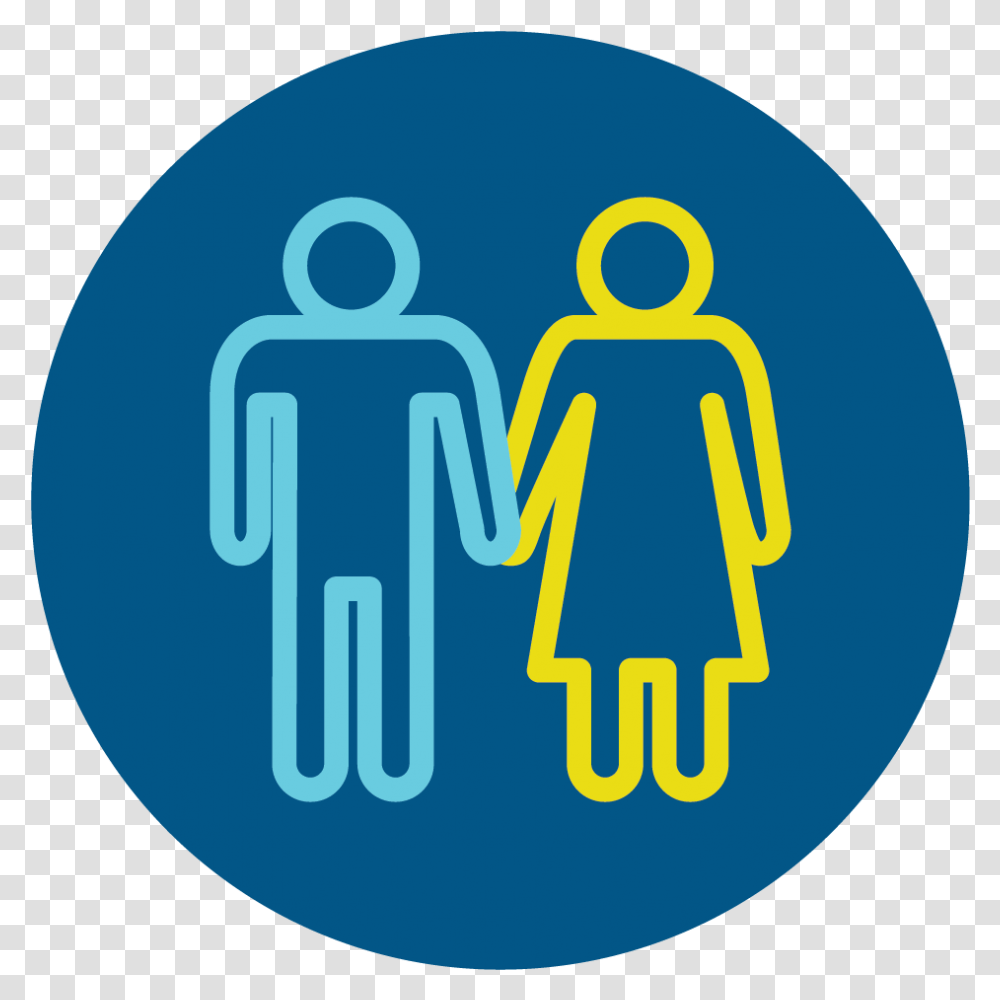 Icon Symbolizing Man And Woman Illustration, Hand, Sign, Pedestrian Transparent Png