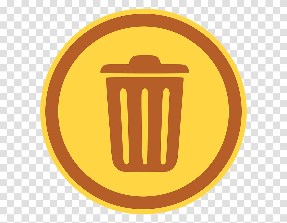 Icon Trash Garbage Bin Can Waste Rubbish Sign Trash Can Icon, Coin, Money, Logo Transparent Png