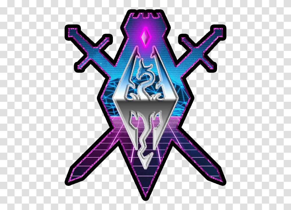 Icon Vaporwave Skyrim, Emblem, Weapon, Weaponry Transparent Png