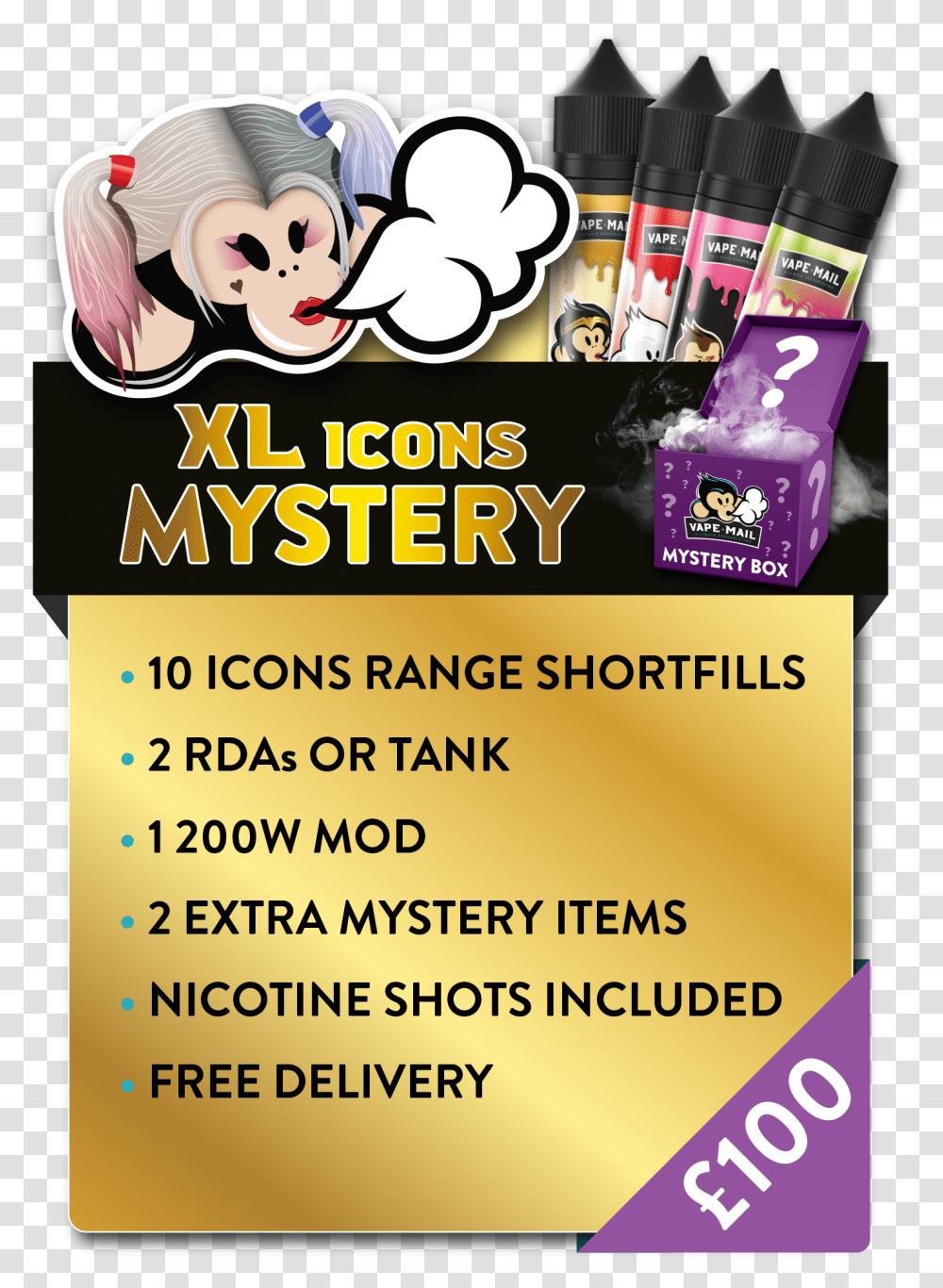 Icon Xl Mystery Box Fictional Character, Advertisement, Flyer, Poster, Paper Transparent Png