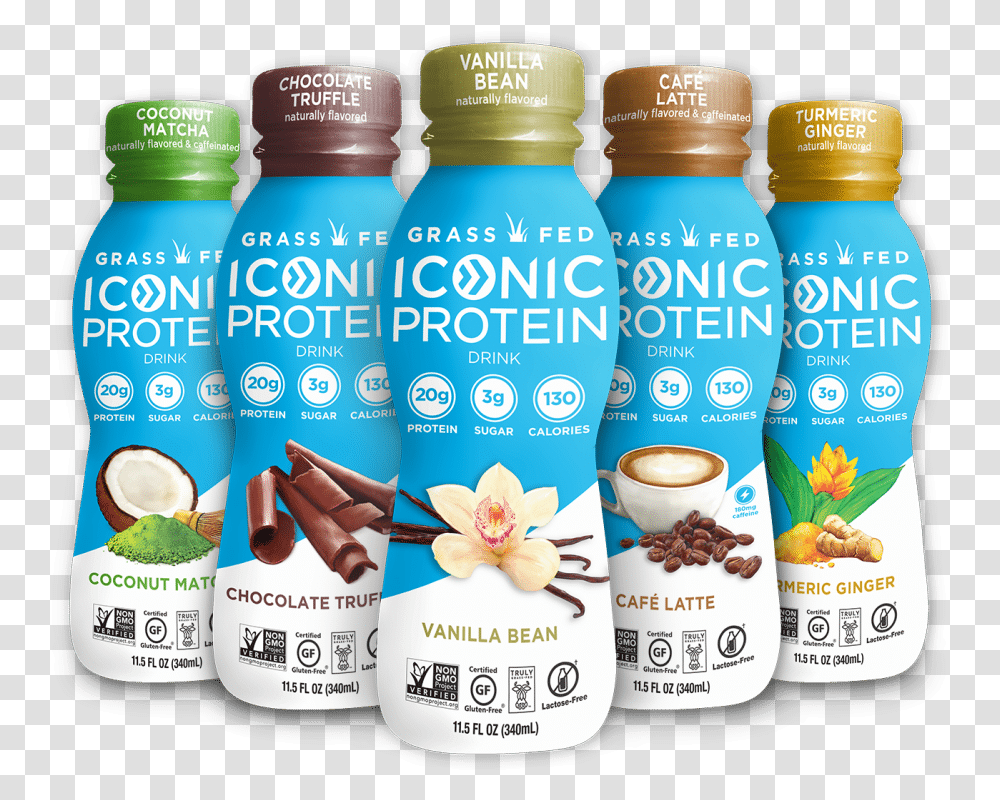 Iconic Protein, Label, Bottle, Food Transparent Png