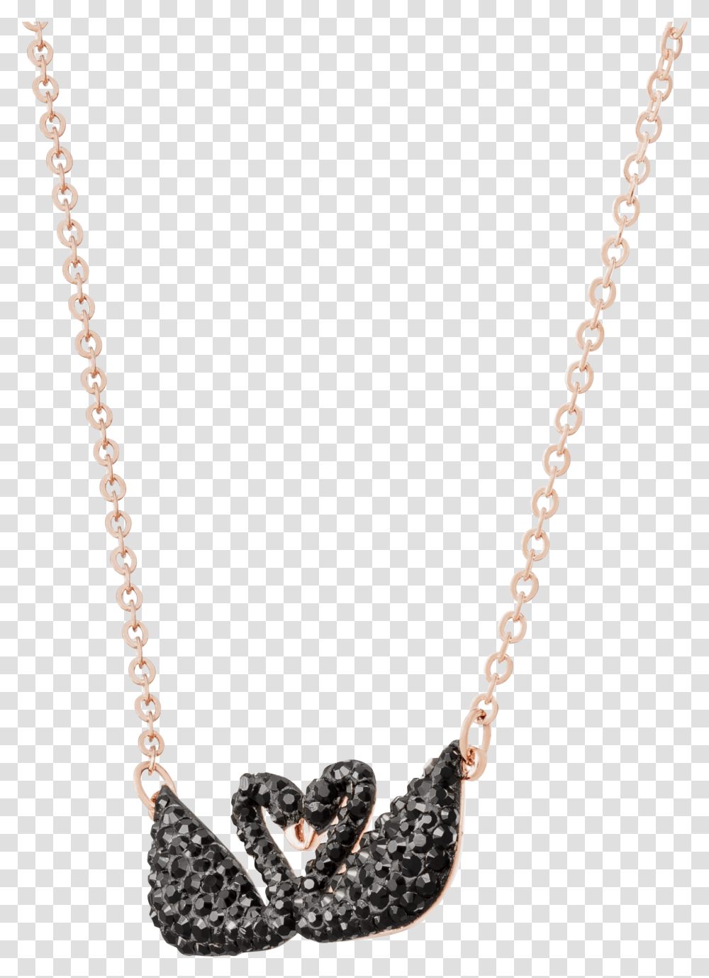 Iconic Swan Double Necklace Black Rose Gold Plating, Jewelry, Accessories, Accessory, Pendant Transparent Png