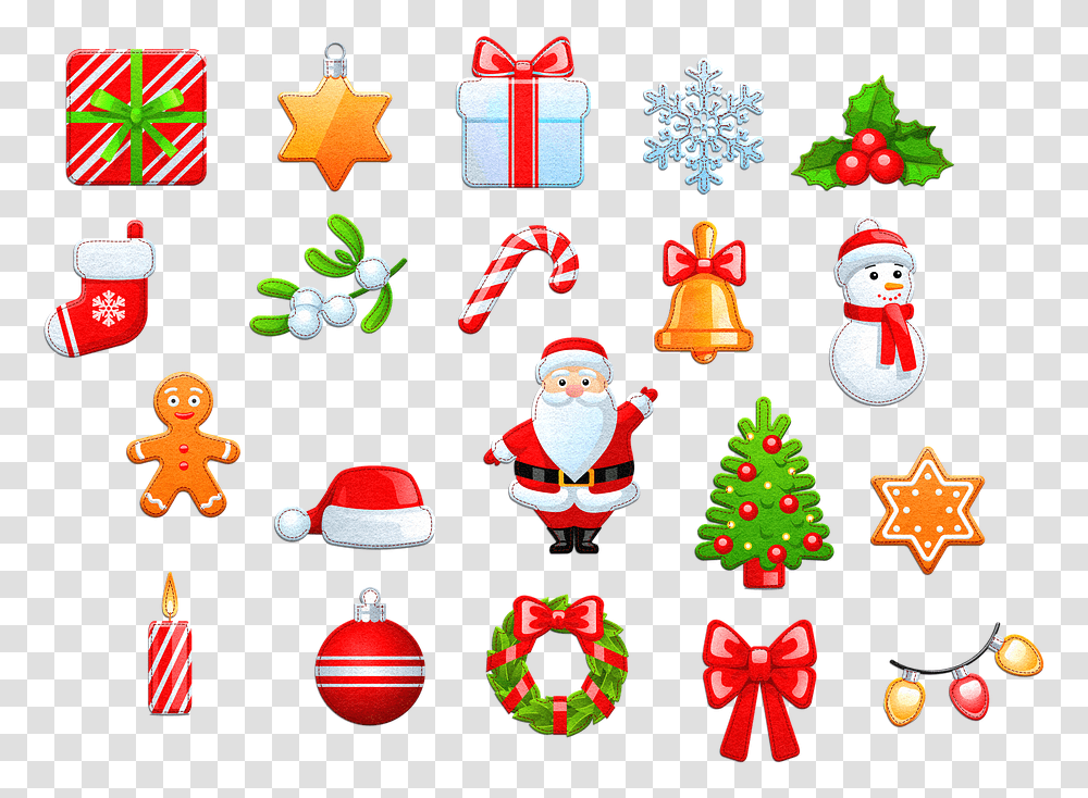 Iconos De Navidad De Fieltro Iconos De La Navidad Christmas Cartoon Icons, Tree, Plant, Ornament, Christmas Tree Transparent Png