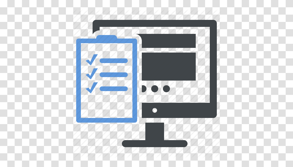 Icons Clipart Checklist, Electronics, Computer, Screen, Monitor Transparent Png