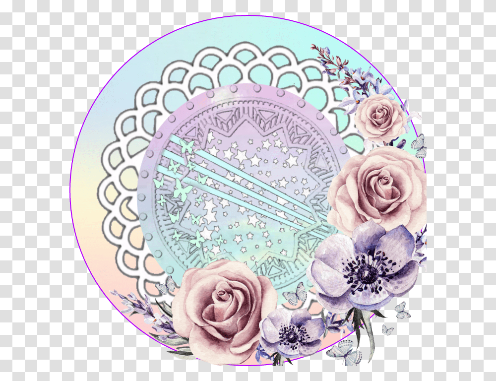 Icons Flowers Cute Kawaii Anime Sticker Frame Flower Borders, Porcelain, Pottery, Doodle Transparent Png