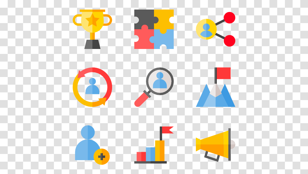 Icons For Team Building, Poster, Advertisement, Magnifying Transparent Png