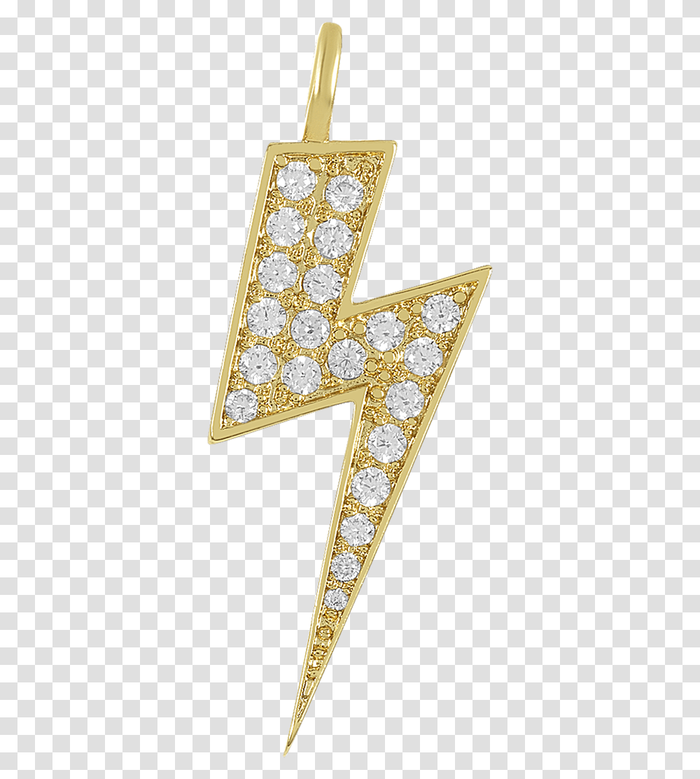 Icons Necklace Grande Lightning Bolt Charm - Melinda Maria Necklace, Symbol, Star Symbol, Gold, Alphabet Transparent Png