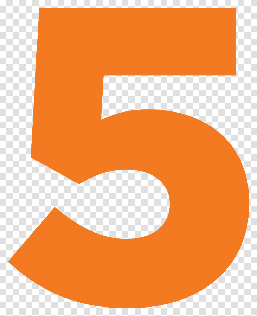 Icons Orange Number 5 Clipart, Text, Symbol, Alphabet, Ampersand Transparent Png