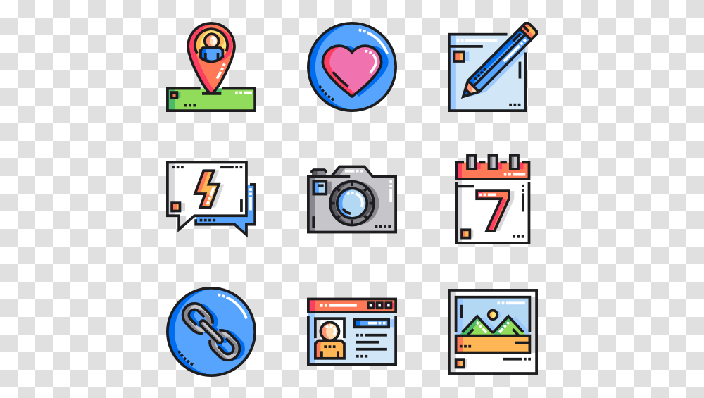 Icons Sms, Camera, Word Transparent Png